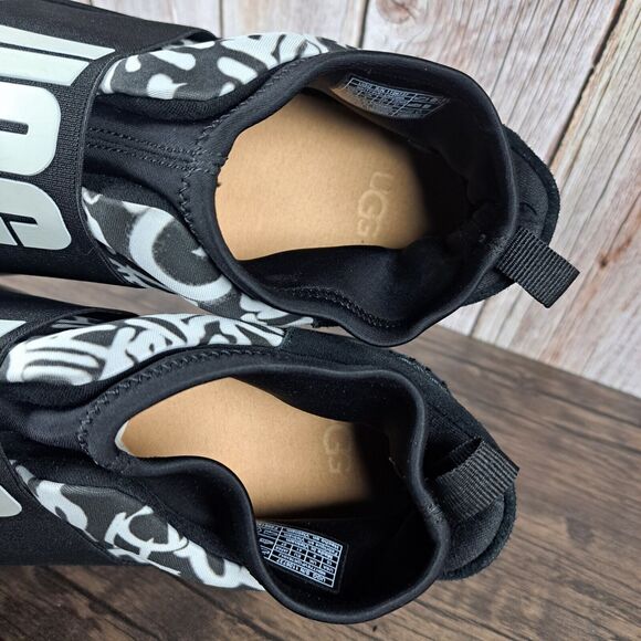 UGG Neutra Graffiti Pop Platform Slip On Sneaker Women's Sz 10 Black White (VGC) - Picture 7 of 9